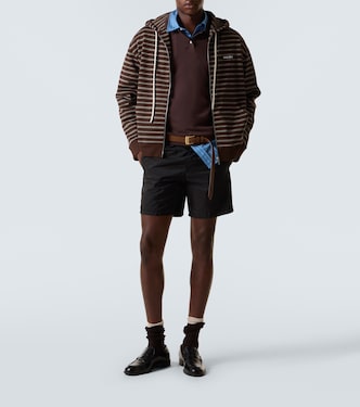 Layered striped cotton polo shirt | Miu Miu