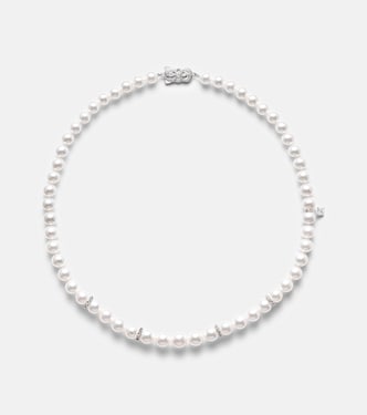 Collier en or blanc 18 ct, perles et diamants | Mikimoto