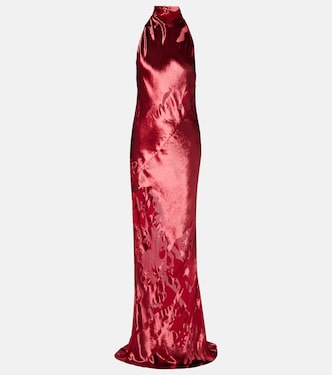 Halterneck open-back velvet gown | The Sei