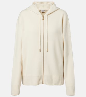 Hooded wool and cashmere zip-up cardigan | Moncler