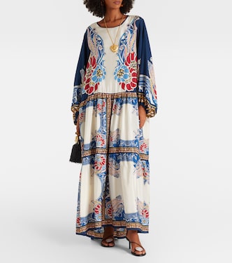 Vesta printed silk maxi dress | La DoubleJ
