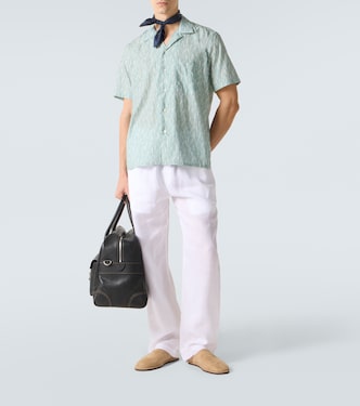 Printed cotton-blend bowling shirt | Canali