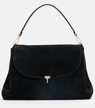 T-Lock suede shoulder bag | Toteme