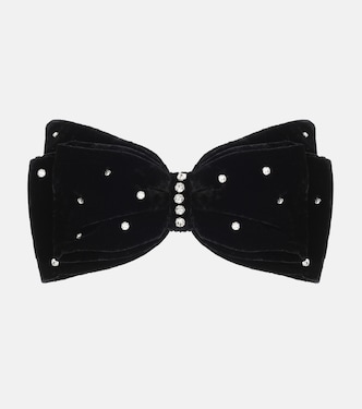 Embellished velvet bow barrette | Miu Miu