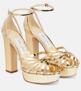 Isra 120 leather platform sandals | Jimmy Choo