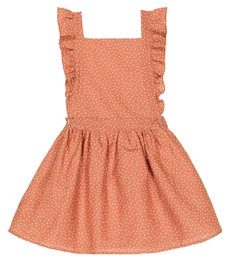 Hebe polka dot linen and cotton pinafore skirt | La Coqueta