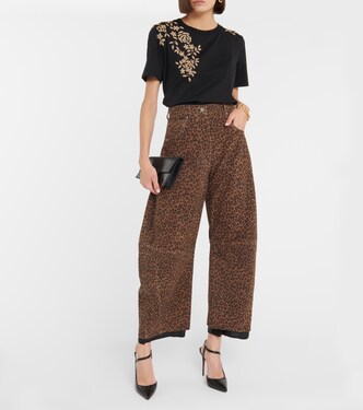 Pantalon Ethan à taille haute en cuir | Dodo Bar Or