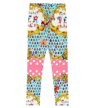 Printed cotton leggings | Versace Kids