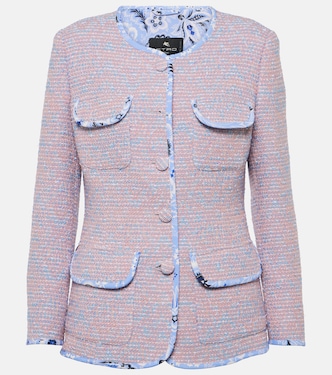 Checked wool-blend tweed jacket  | Etro