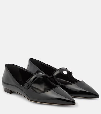 Mary-Jane-Ballerinas Campari aus Lackleder | Manolo Blahnik