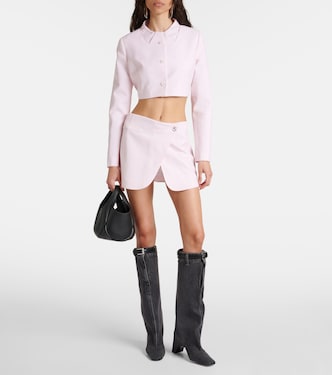 Giacca cropped Trompe L’Oeil in lana vergine  | Coperni