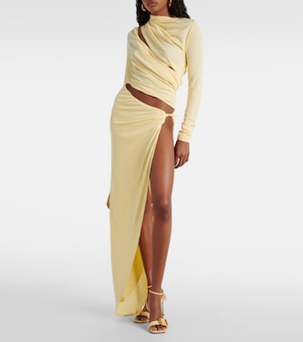 Asymmetric draped cutout midi dress | Christopher Esber
