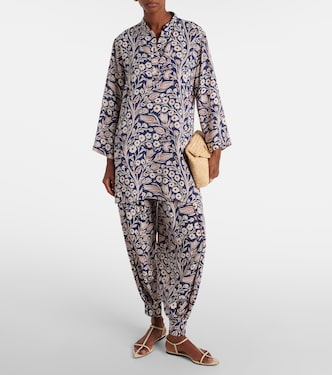 Tunique en soie à fleurs | Loro Piana