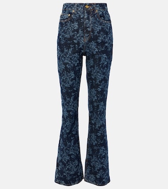 Printed high-rise flared jeans | Ganni
