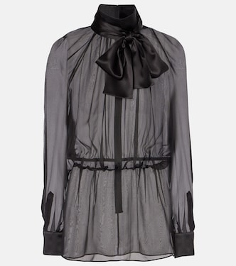 Bow-detail silk chiffon blouse | Dolce&Gabbana