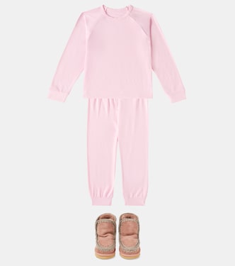 Stivaletti in suede con shearling | Mou Kids