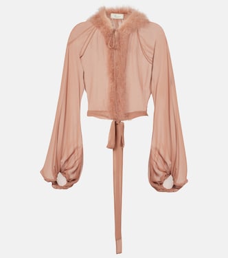 Bluse aus Seide mit Federn | Blumarine