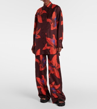 Pantaloni a gamba larga in seta  | McQueen