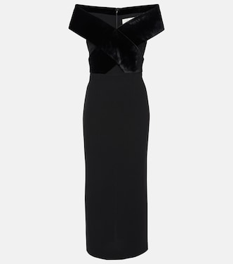 Abito lungo in velluto con scollo bardot | Roland Mouret