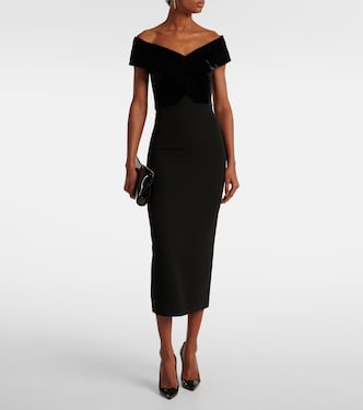 Abito lungo in velluto con scollo bardot | Roland Mouret