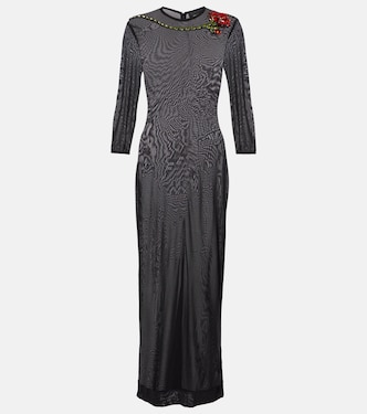 Abito lungo in mesh con cristalli | Simone Rocha