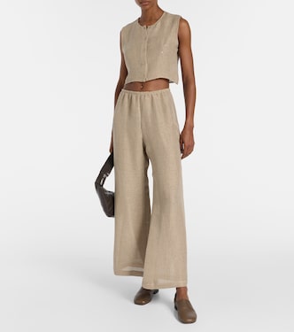 Pantalones anchos Stella en mezcla de lino | Leset