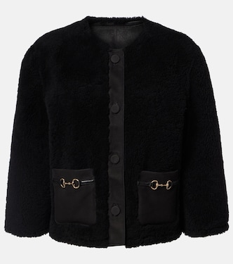 Cropped-Jacke Horsebit aus Shearling | Gucci