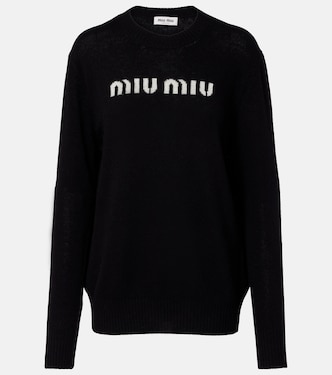Logo wool and cashmere sweater | Miu Miu