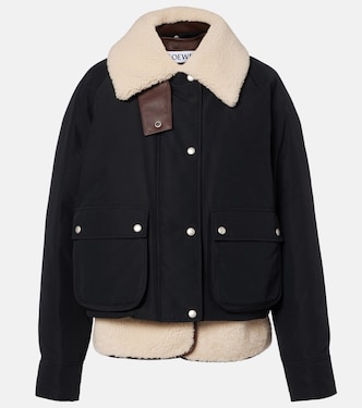 Jacke aus einem Baumwollgemisch mit Shearling | Loewe
