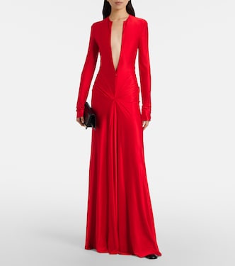 Gathered satin gown | Victoria Beckham