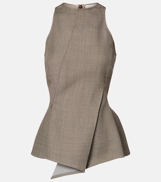 Asymmetric peplum wool top | Magda Butrym