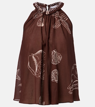 توب ستايل هالتر من القطن بطبعات Cleo | Poupette St Barth