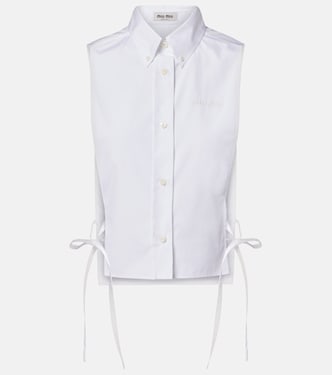 Cutout cotton poplin shirt | Miu Miu