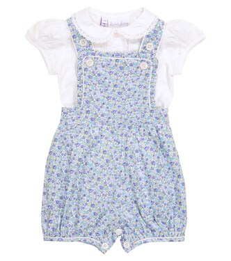Bébé — Set combinaison courte et blouse en coton à fleurs | Rachel Riley