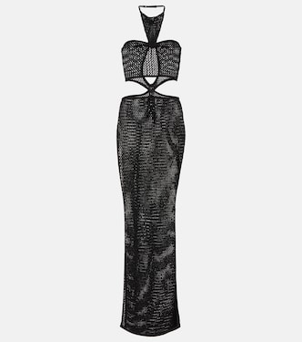 Cutout cotton-blend maxi dress | Aya Muse