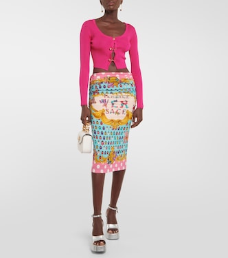 Printed draped midi skirt | Versace
