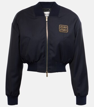 Cropped-Bomberjacke aus Wolle | Miu Miu