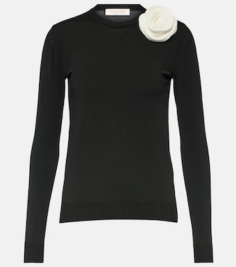 Pullover con applicazione floreale | Valentino