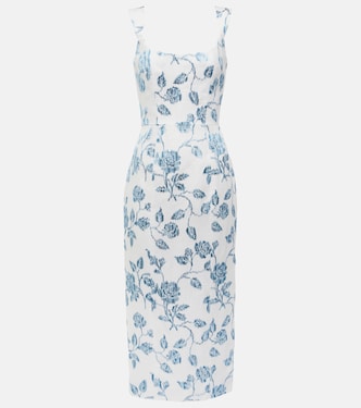 Floral linen midi dress | Markarian