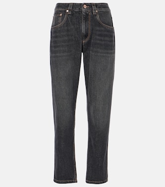 Jeans rectos con logo | Brunello Cucinelli