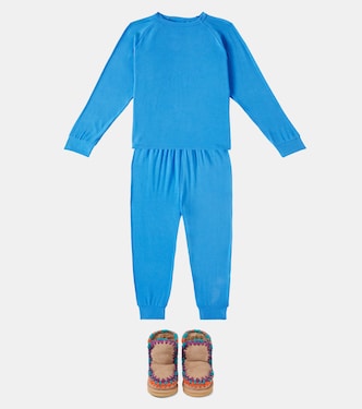 Stivaletti in suede con shearling | Mou Kids