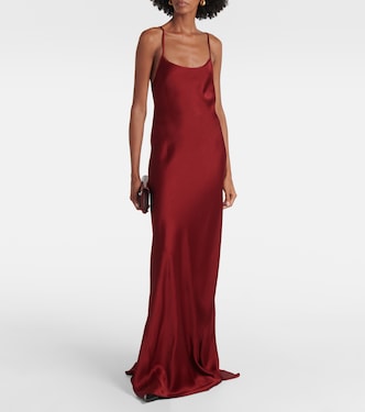 Robe longue en crêpe de satin | Victoria Beckham