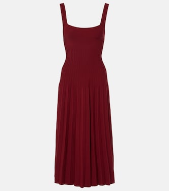 Beaton chiffon-trimmed velvet maxi dress | Staud