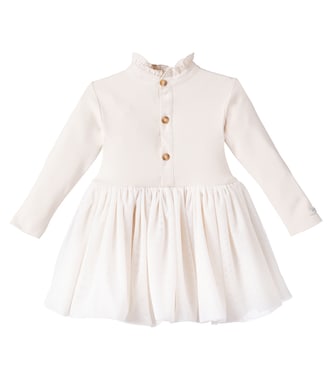 Baby Louen tulle-trimmed jersey dress | Donsje