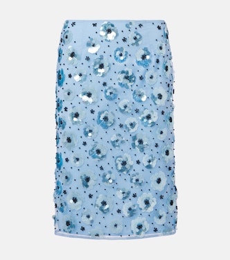 Floral embellished high-rise miniskirt | Rotate