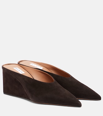 Mules Cube 75 in suede con zeppa | Alaïa