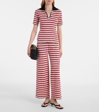 Checkers knitted wide-leg pants | La DoubleJ