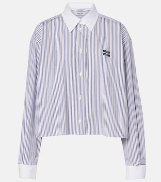 Striped cotton poplin shirt | Miu Miu