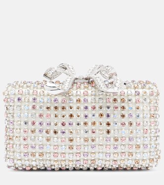 Bow Mini crystal-embellished clutch | Self-Portrait