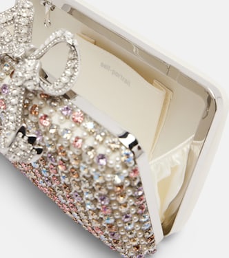 Clutch Bow Mini mit Kristallen | Self-Portrait